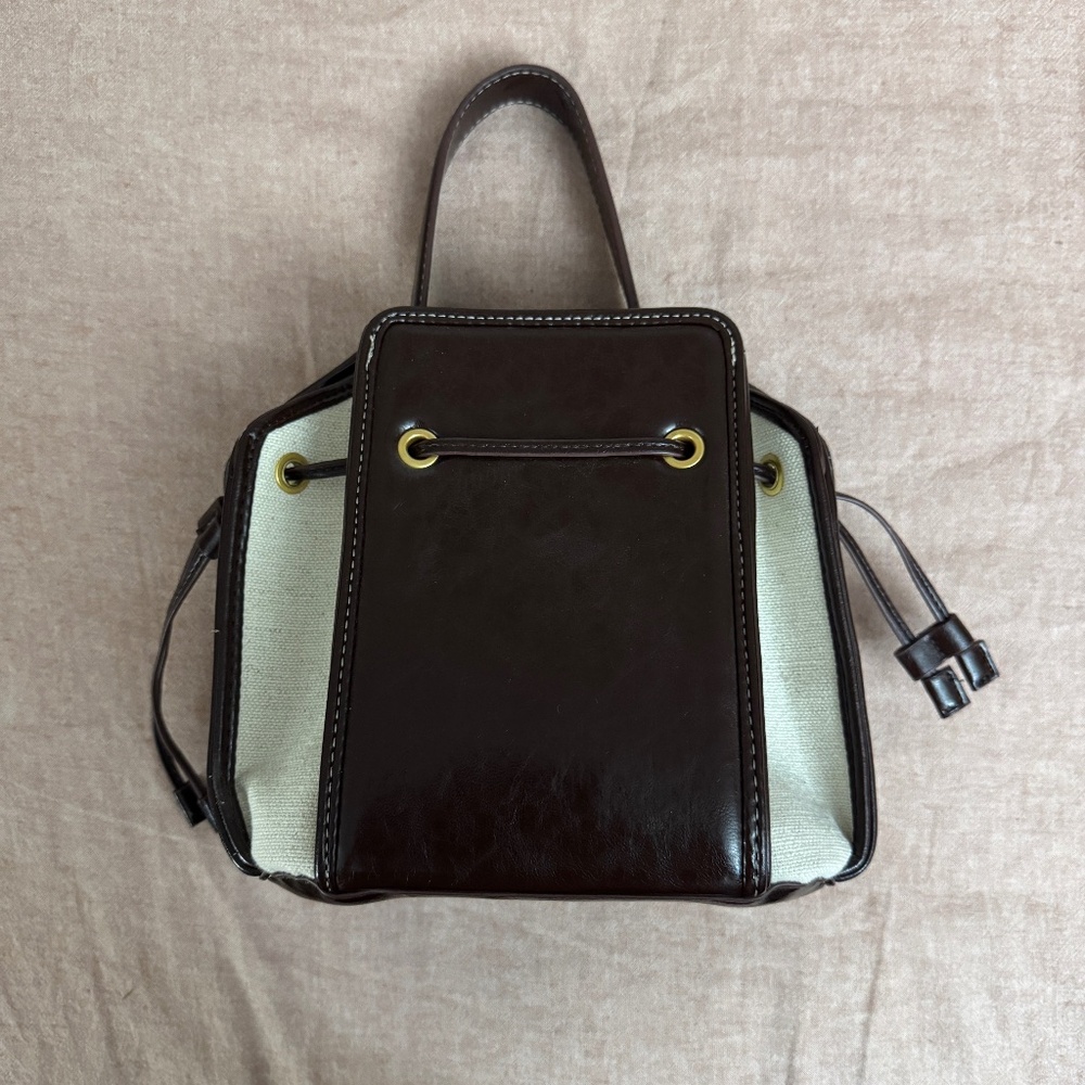 Burgundy Zara bucket bag